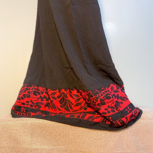 Carol Little Vintage Women's Dress Black & Red Gypsy Minimalist Design Maxi - Picture 3 of 15